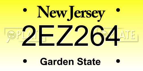2EZ264 New Jersey License Plate
