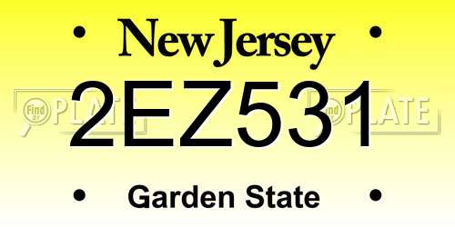 2EZ531 New Jersey License Plate