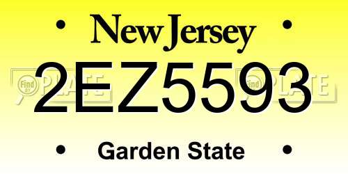 2EZ5593 New Jersey License Plate