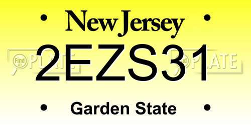 2EZS31 New Jersey License Plate