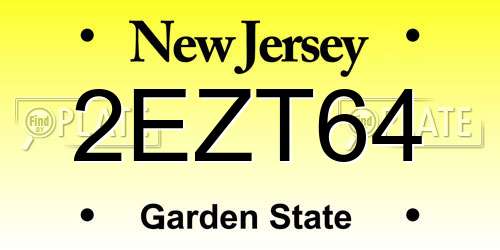 2EZT64 New Jersey License Plate