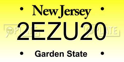 2EZU20 New Jersey License Plate
