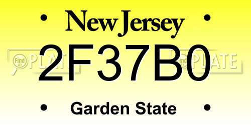 2F37B0 New Jersey License Plate