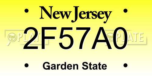 2F57A0 New Jersey License Plate
