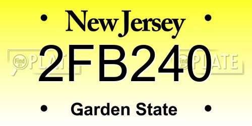 2FB240 New Jersey License Plate