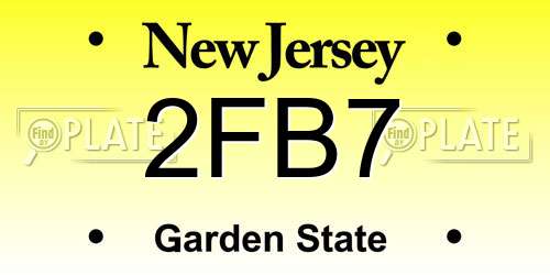 2FB7 New Jersey License Plate