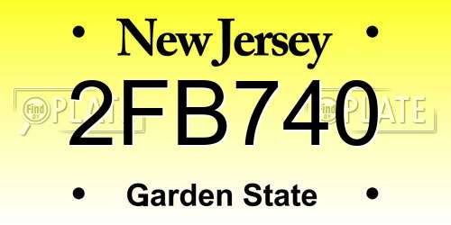 2FB740 New Jersey License Plate