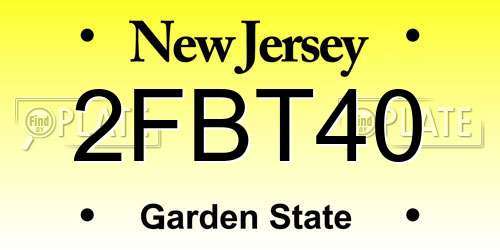 2FBT40 New Jersey License Plate