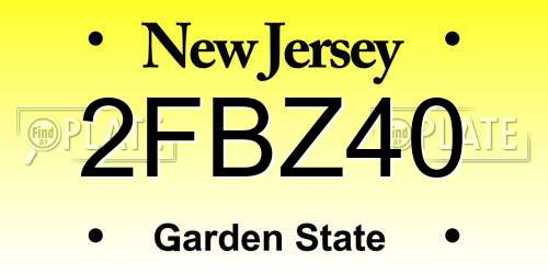2FBZ40 New Jersey License Plate