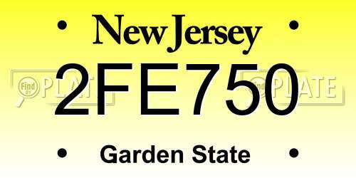 2FE750 New Jersey License Plate