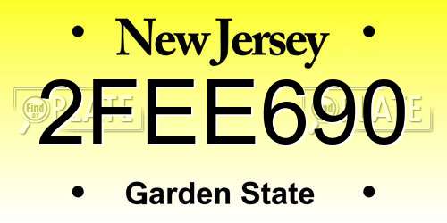 2FEE690 New Jersey License Plate