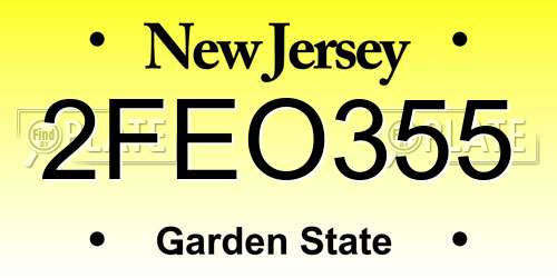 2FEO355 New Jersey License Plate