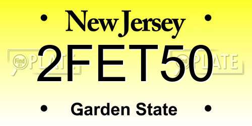 2FET50 New Jersey License Plate