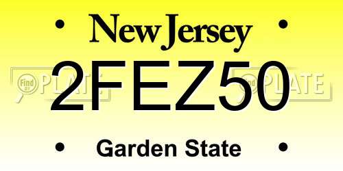 2FEZ50 New Jersey License Plate