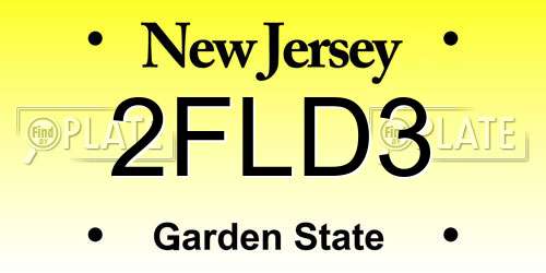 2FLD3 New Jersey License Plate