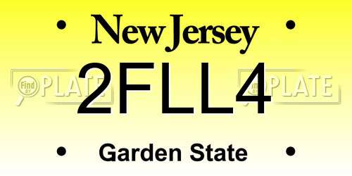 2FLL4 New Jersey License Plate