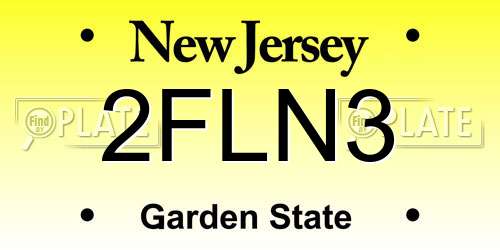 2FLN3 New Jersey License Plate
