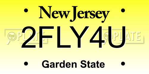 2FLY4U New Jersey License Plate