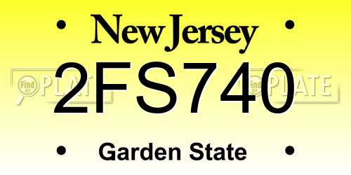 2FS740 New Jersey License Plate