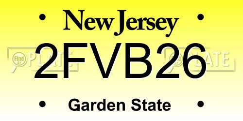 2FVB26 New Jersey License Plate