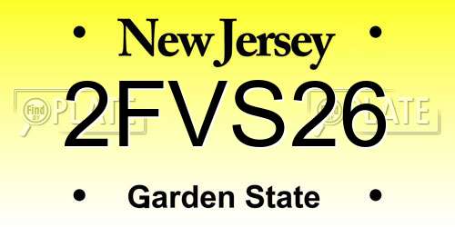 2FVS26 New Jersey License Plate
