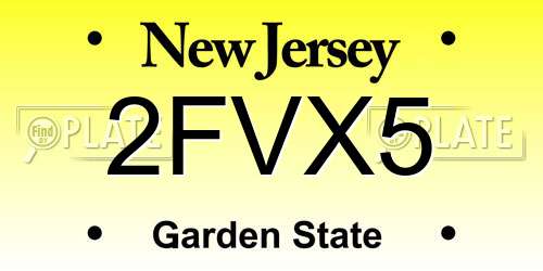2FVX5 New Jersey License Plate