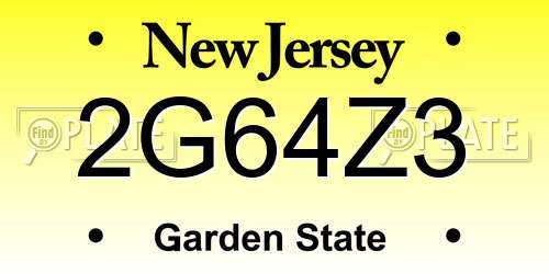 2G64Z3 New Jersey License Plate