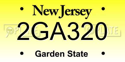 2GA320 New Jersey License Plate