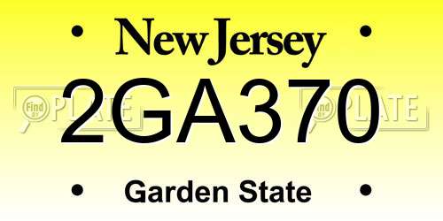 2GA370 New Jersey License Plate