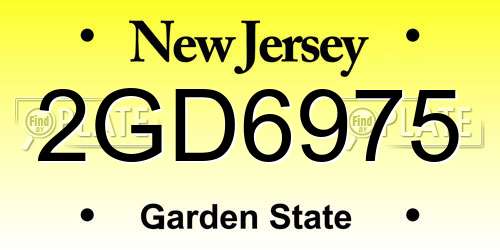 2GD6975 New Jersey License Plate