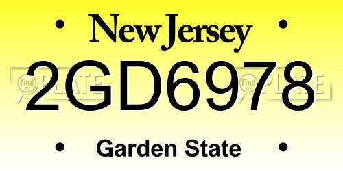 2GD6978 New Jersey License Plate