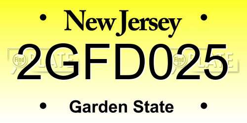 2GFD025 New Jersey License Plate