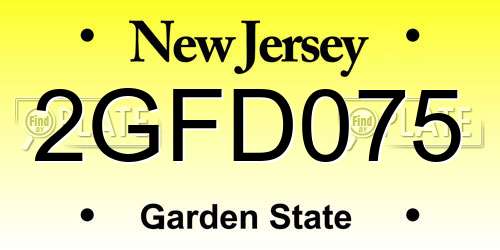2GFD075 New Jersey License Plate