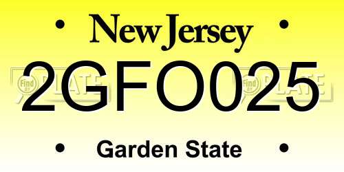 2GFO025 New Jersey License Plate