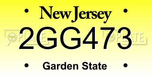 2GG473 New Jersey License Plate