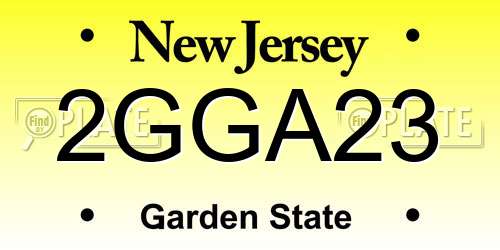 2GGA23 New Jersey License Plate