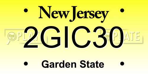 2GIC30 New Jersey License Plate