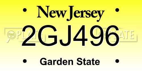 2GJ496 New Jersey License Plate