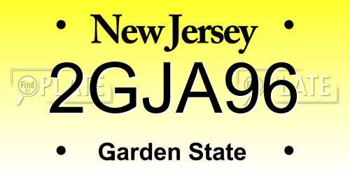 2GJA96 New Jersey License Plate
