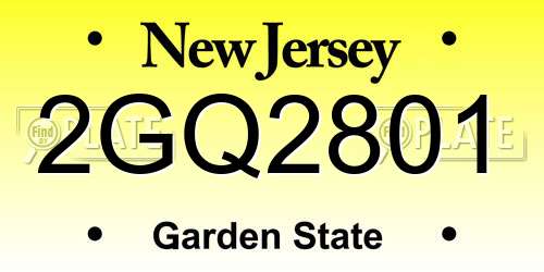 2GQ2801 New Jersey License Plate