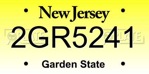 2GR5241 New Jersey License Plate