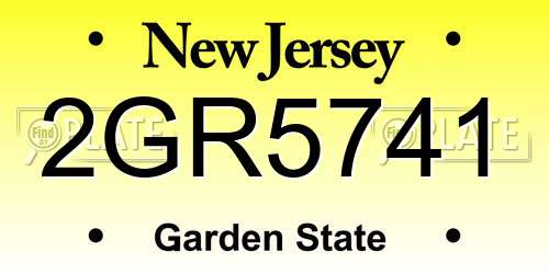 2GR5741 New Jersey License Plate