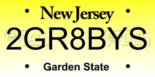 2GR8BYS New Jersey License Plate