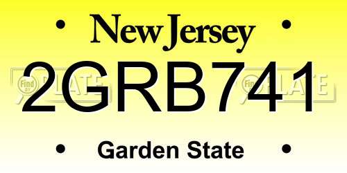 2GRB741 New Jersey License Plate