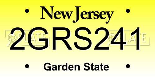 2GRS241 New Jersey License Plate