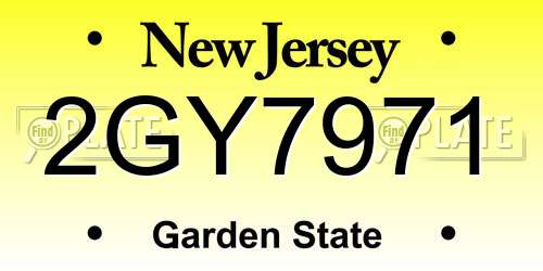 2GY7971 New Jersey License Plate