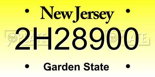 2H28900 New Jersey License Plate