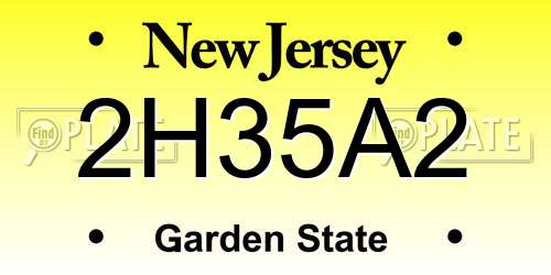 2H35A2 New Jersey License Plate