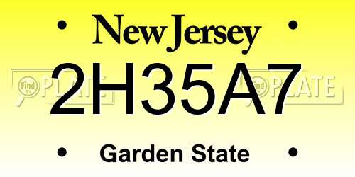 2H35A7 New Jersey License Plate