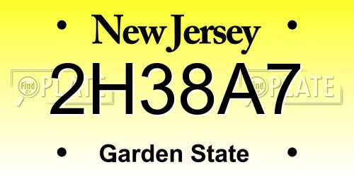 2H38A7 New Jersey License Plate